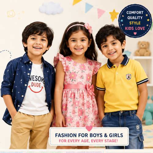 Olivia Clothing Store kids' clothing collection featuring stylish outfits for boys and girls of all ages.