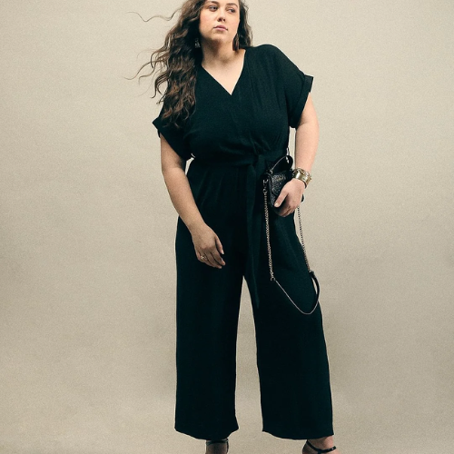 Olivia Clothing Store black wide-leg jumpsuit for women
